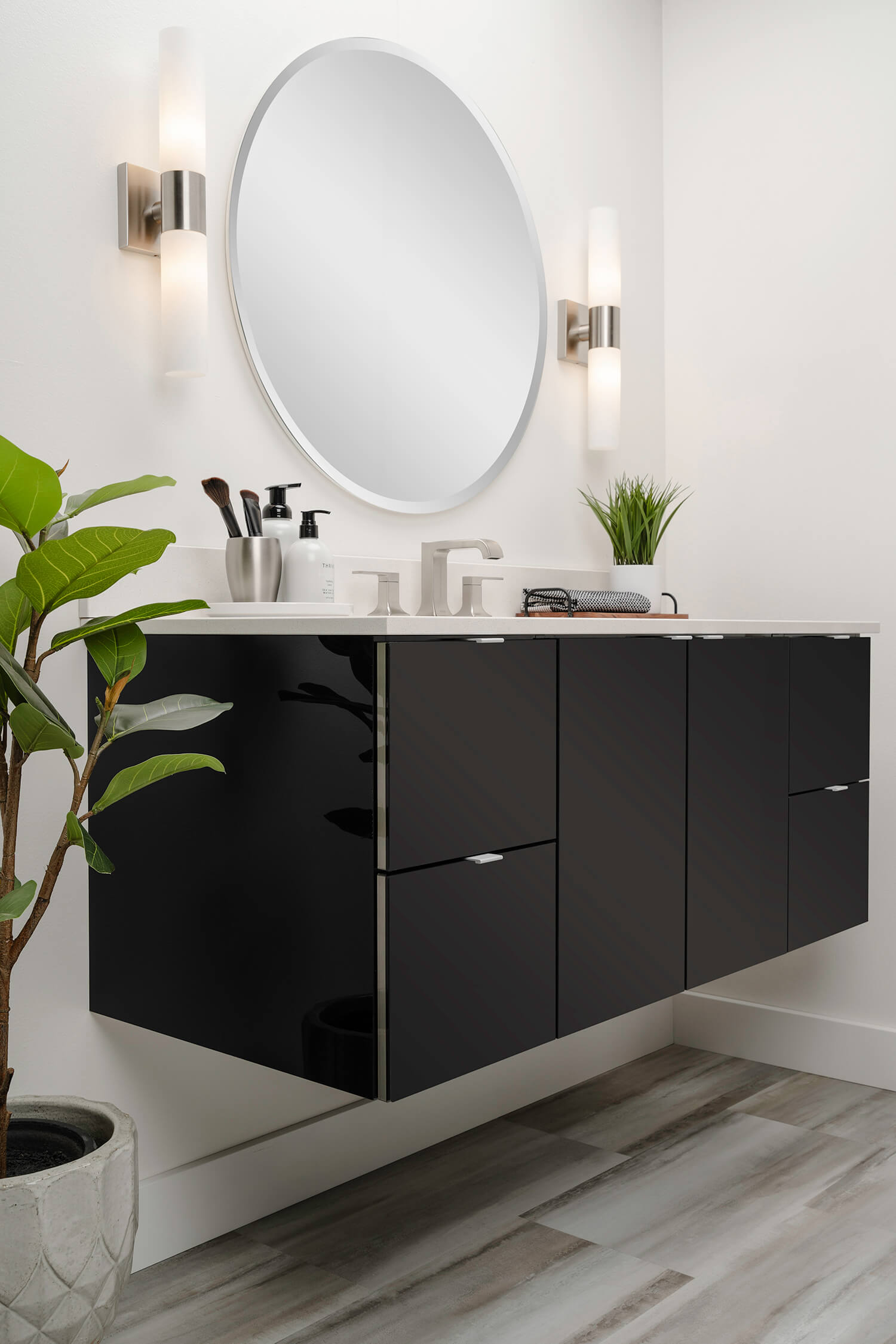 Bertch Freya modern floating black-gloss vanity