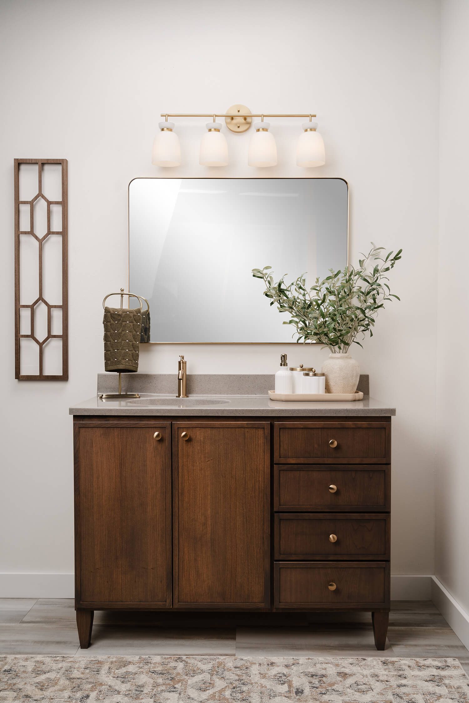 Bertch Walker petite shaker cherry bathroom vanity